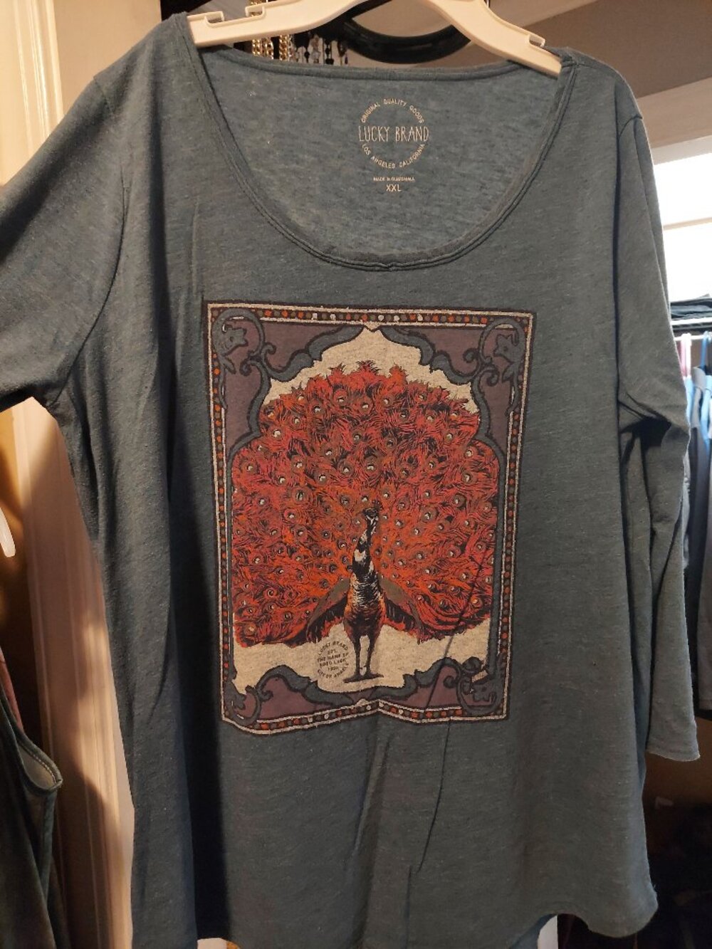 Lucky Brand Peacock Graphic Tee XXL